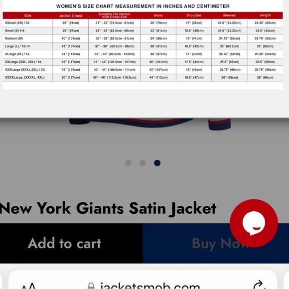 NY Giants Bomber Jacket - Picture 4 of 7